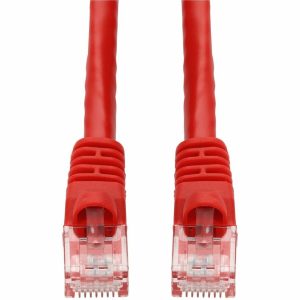 AddOn 15ft Red CAT 6A PVC Ethernet Cable Snagless Bubble Boot RJ-45 M/M
