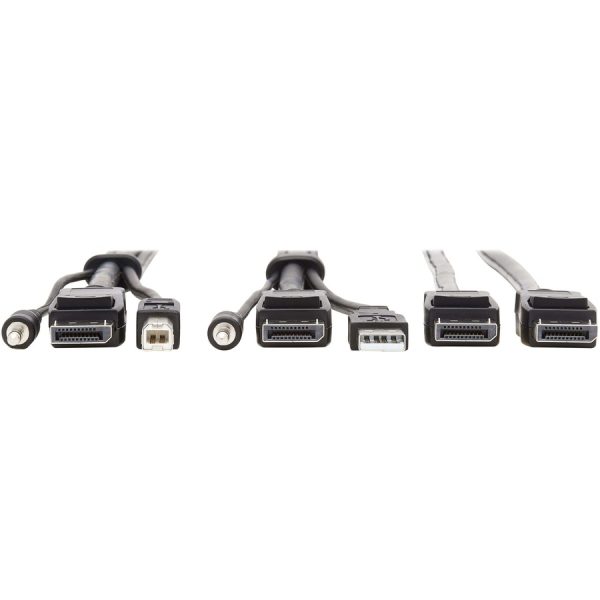 Eaton Tripp Lite Series Dual DisplayPort KVM Cable Kit - DP, USB, 3.5 mm Audio (3xM/3xM) + DP (M/M), 4K, 4:4:4, 6 ft. (1.83 m), Black - Image 3
