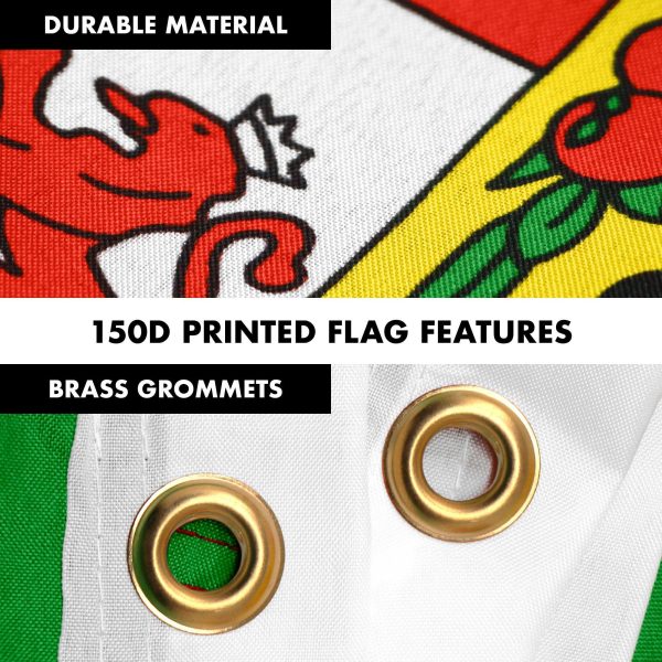 G128 Combo Pack: 6 Feet Tangle Free Spinning Flagpole (Black) Los Angeles City Flag 3x5 ft Printed 150D Brass Grommets (Flag Included) Aluminum Flag Pole - Image 4