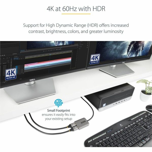 StarTech.com DP to Dual HDMI MST HUB, Dual HDMI 4K 60Hz, 2 Port DisplayPort Multi Monitor Adapter with 1ft/30cm Cable, DP 1.4 | DSC | HBR3 - Image 4