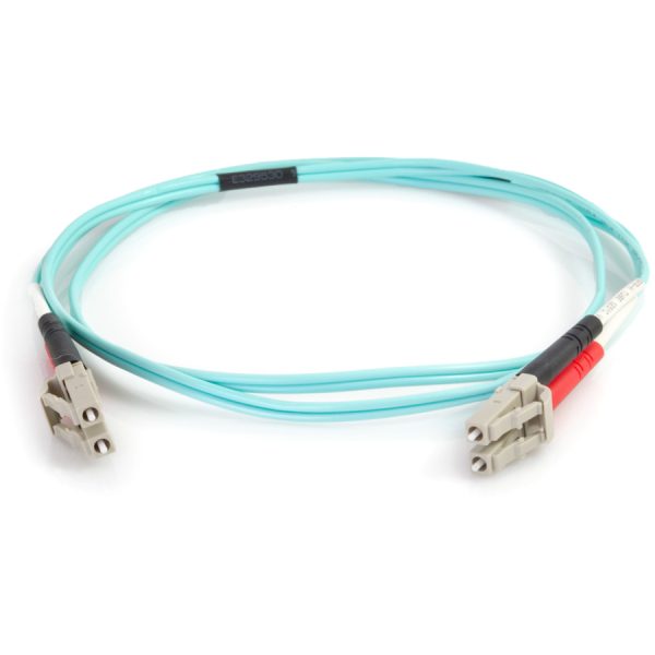C2G 5m LC-LC 50/125 Duplex Multimode OM4 Fiber Cable - Aqua - 16ft - Image 2