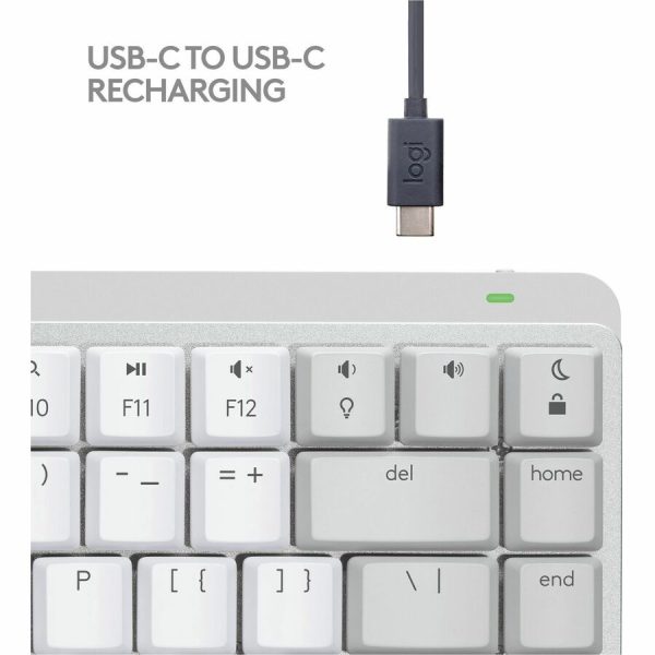 Logitech MX Mechanical Mini for Mac Wireless Illuminated Keyboard, Low-Profile Switches, Tactile Quiet Keys, Pale Gray - Image 9