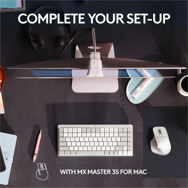 Logitech MX Mechanical Mini for Mac Wireless Illuminated Keyboard, Low-Profile Switches, Tactile Quiet Keys, Pale Gray - Image 10