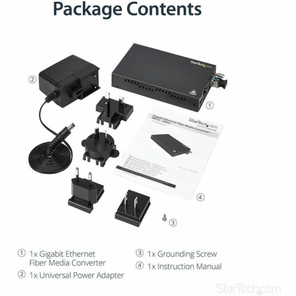 StarTech.com Gigabit Ethernet Copper-to-Fiber Media Converter - SM LC - 20 km - Ethernet Media Converter - GbE Converter - Image 6