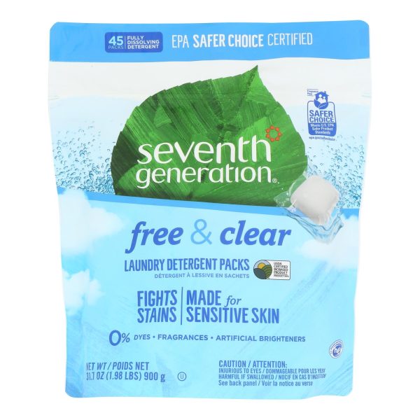 Seventh Generation Laundry Detergent - Packs - Case of 8 - 45 count - Image 2