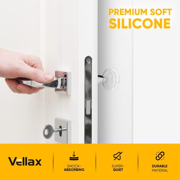 Wall Protectors   4 Pcs of Clear Rubber Knob Self Adhesive Guard Door Bumper Reusable Solution for Stopping Damage & Noise from Doors in Your Home or Office Durable Shock Absorbent Discreet - Image 3