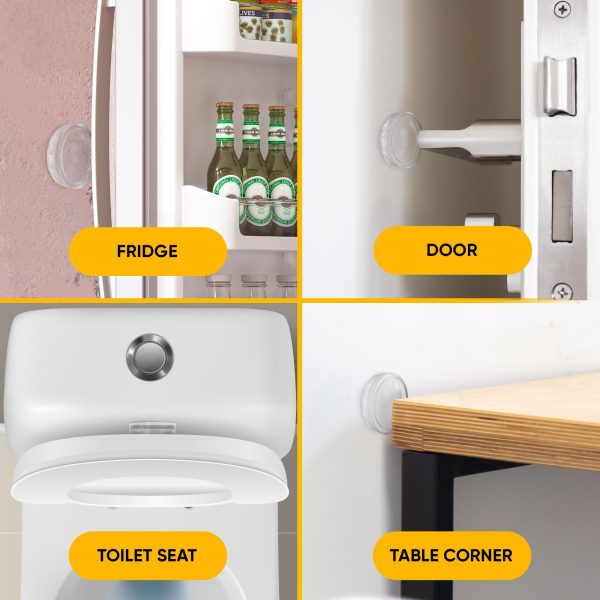Wall Protectors   4 Pcs of Clear Rubber Knob Self Adhesive Guard Door Bumper Reusable Solution for Stopping Damage & Noise from Doors in Your Home or Office Durable Shock Absorbent Discreet - Image 7