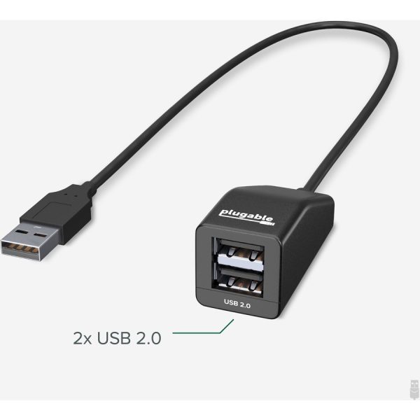 Plugable USB 2.0 2-Port High Speed Ultra Compact Hub Splitter - Image 2