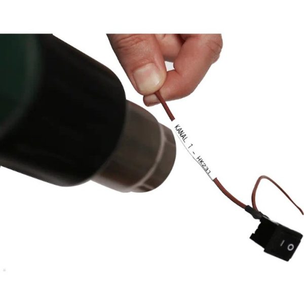 Brother HSe-231E Black on White Heat Shrink Tube Tape, 11.2 mm (0.44 in.) - Image 2