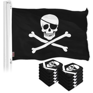 Jolly Roger Pirate Bones Flag 3x5 Ft 10-Pack Printed 150D Polyester By G128