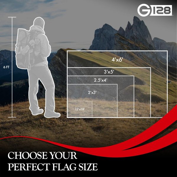 G128 Combo Pack: American USA Flag 2x3 Ft & Christian Flag 2x3 Ft, Both Embroidered SPUN Polyester, Indoor/Outdoor, Brass Grommets - Image 9