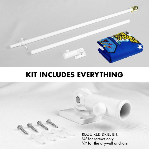 G128 - 6 Feet Tangle Free Spinning Flagpole (White) US Air Force Double Sided Brass Grommets Embroidered 3x5 ft (Flag Included) Aluminum Flag Pole - Image 2