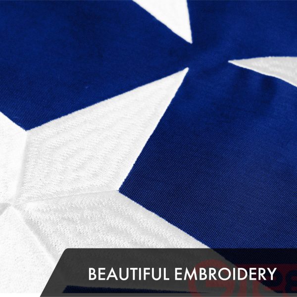 G128 10 Pack: Tennessee TN State Flag | 2x3 Ft | ToughWeave Series Embroidered 300D Polyester | Embroidered Design, Indoor/Outdoor, Brass Grommets - Image 3
