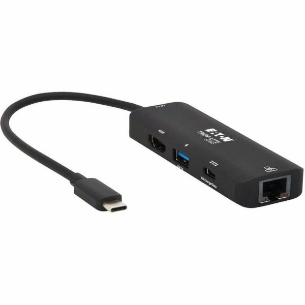 Eaton Tripp Lite Series USB-C Multiport Adapter - 4K 60 Hz HDMI, USB 3.x (5Gbps) Hub Ports, GbE, 100W PD Charging, HDR, HDCP 2.2