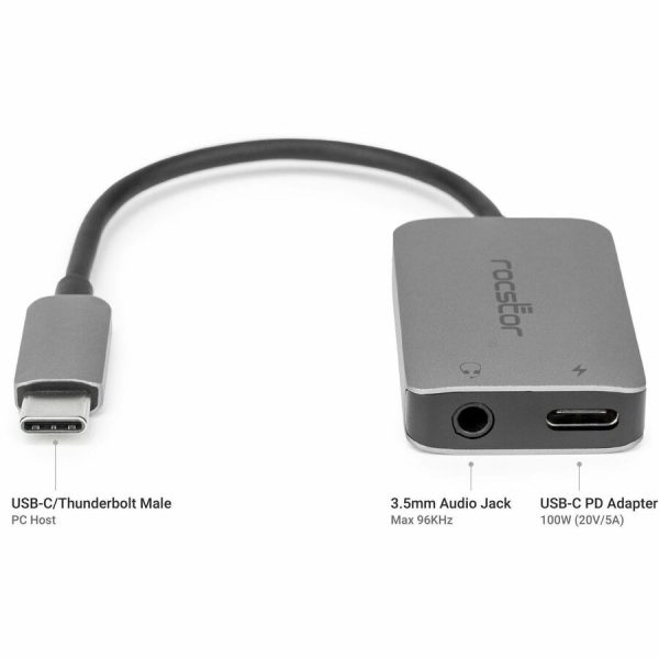 Rocstor Premium USB-C to Hi-Res AUX 3.5mm Audio with 100W Power Delivery (PD) Adapter - Image 7