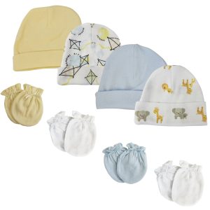Baby Boys Caps And Mittens (pack Of 8) Nc_0345