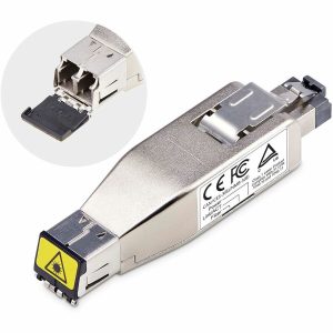 StarTech.com Gigabit Fiber to RJ45 Ethernet Media Converter Dongle, PoE Powered, SMF/MMF, Single/Multimode Optical Fiber, TAA
