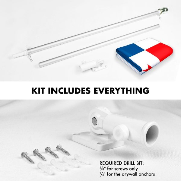 G128 Combo Pack: 6 Feet Tangle Free Spinning Flagpole (Silver) Panama Panamanian Flag 3x5 ft Printed 150D Brass Grommets (Flag Included) Aluminum Flag Pole - Image 2