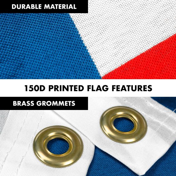 G128 Combo Pack: 6 Feet Tangle Free Spinning Flagpole (Silver) Panama Panamanian Flag 3x5 ft Printed 150D Brass Grommets (Flag Included) Aluminum Flag Pole - Image 4