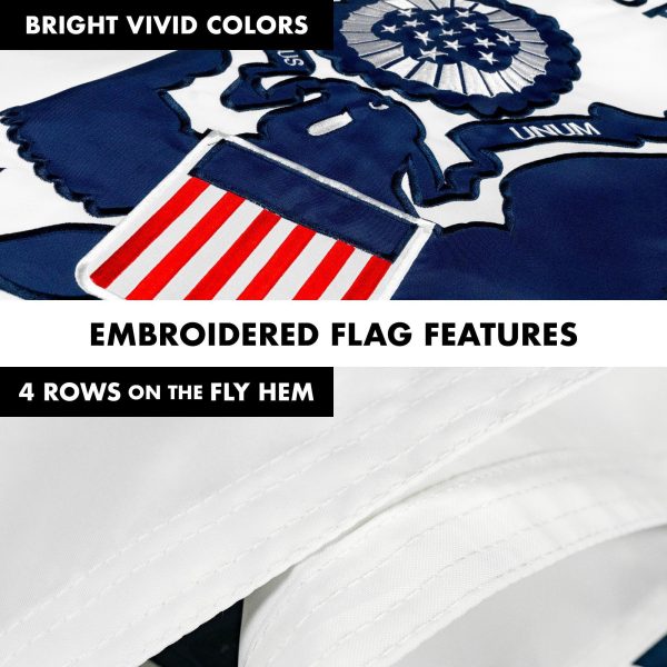 G128 - 6 Feet Tangle Free Spinning Flagpole (Black) US Coast Guard Double Sided Brass Grommets Embroidered 3x5 ft (Flag Included) Aluminum Flag Pole - Image 5