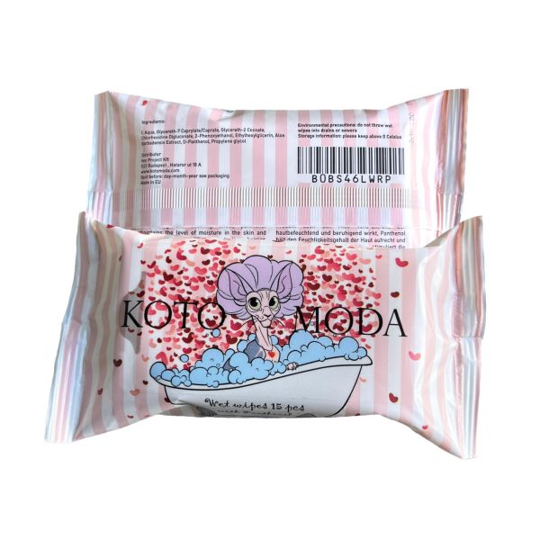 Kotomoda Wet Wipes with Panthenol for Sphynx cat for Everyday use (24Pack 360Count) - Image 2