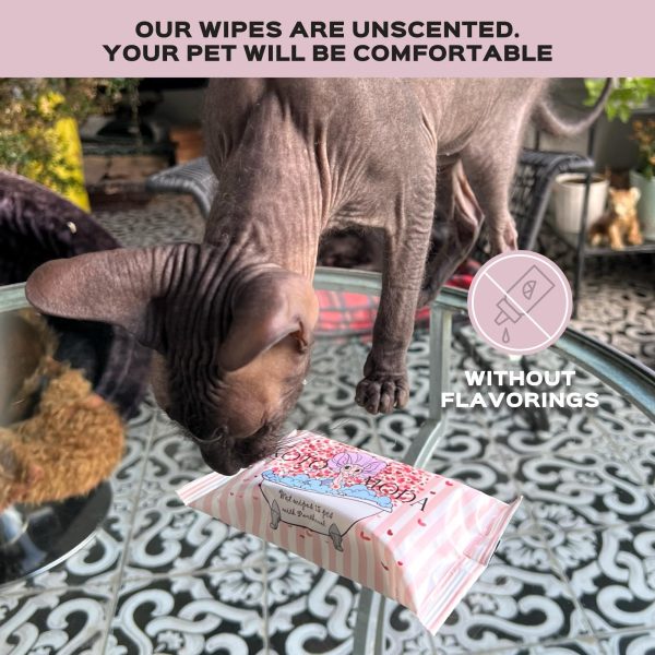 Kotomoda Wet Wipes with Panthenol for Sphynx cat for Everyday use (24Pack 360Count) - Image 5