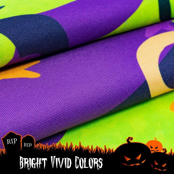 G128 - Halloween Garden Flag, Trick or Treat Quote with Witch Garden Yard Decorations,  | 12x18 Inch | Printed 150D Polyester - Rustic Holiday Seasonal Outdoor Flag - Image 3