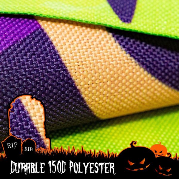 G128 - Halloween Garden Flag, Trick or Treat Quote with Witch Garden Yard Decorations,  | 12x18 Inch | Printed 150D Polyester - Rustic Holiday Seasonal Outdoor Flag - Image 4