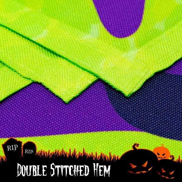 G128 - Halloween Garden Flag, Trick or Treat Quote with Witch Garden Yard Decorations,  | 12x18 Inch | Printed 150D Polyester - Rustic Holiday Seasonal Outdoor Flag - Image 5