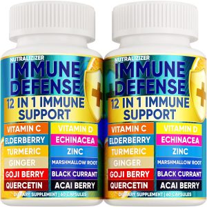 12 in 1 Premium Immune Defense Vitamins   Immune Supplement w  Vitamin D3 5000 IU Vitamin С 1000mg Zinс 50mg   Luxe Choice for Premium Immune Support   With Echinacea Elderberry and Ginger   120 Caps