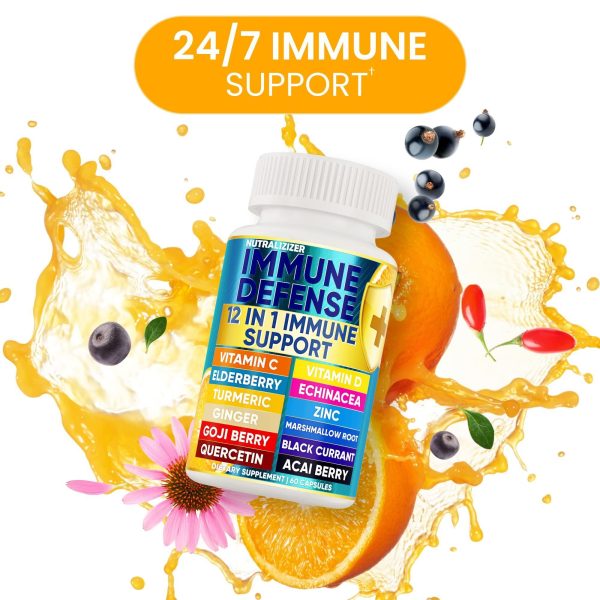 12 in 1 Premium Immune Defense Vitamins   Immune Supplement w  Vitamin D3 5000 IU Vitamin С 1000mg Zinс 50mg   Luxe Choice for Premium Immune Support   With Echinacea Elderberry and Ginger   120 Caps - Image 6
