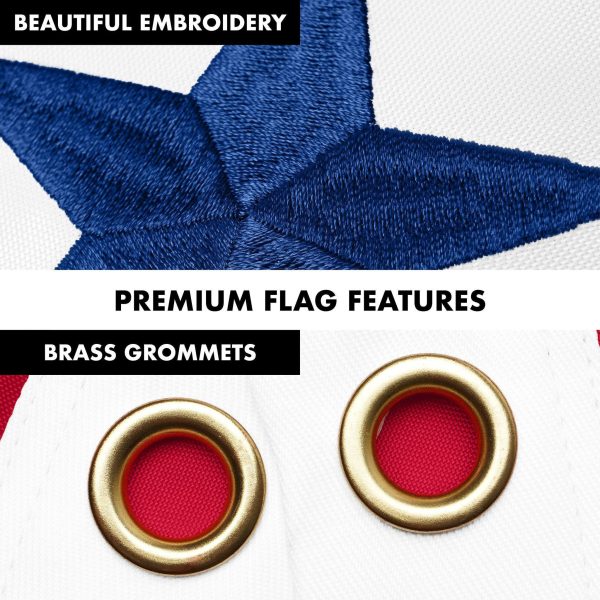 G128 Combo Pack: 6 Ft Tangle Free Aluminum Spinning Flagpole (Silver) & Arkansas AR State Flag 3x5 Ft, Double ToughWeave Series Double Sided Embroidered 210D Polyester | Pole with Flag Included - Image 4
