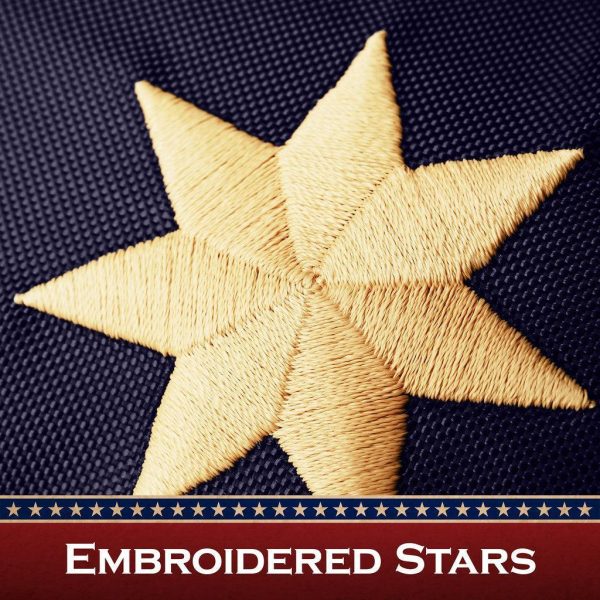 G128 Bennington Tea-Stained Flag | 3x5 Ft | Pole Sleeve Embroidered 420D Polyester - Embroidered Stars, Sewn Stripes, Brass Grommets, Indoor/Outdoor, Vibrant Colors, Quality Polyester - Image 3