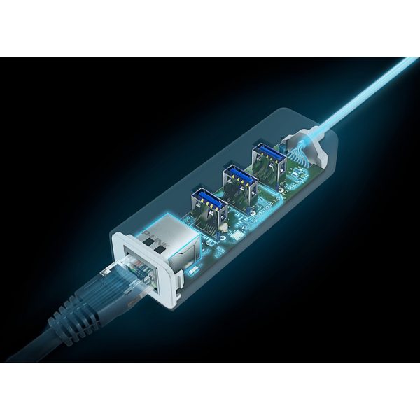 TP-Link (UE330) - USB 3.0 to Ethernet Adapter, Portable 3-port USB Hub with 1 Gigabit - Image 5