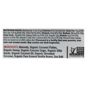 Taos Bakes - Bar Tsted Cocont Vanilla Bean - Case of 12 - 1.8 OZ