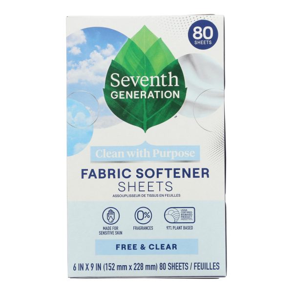 Seventh Generation - Fabric Softener Sheets Fresh & Clear - Case of 4-80 CT - Image 2