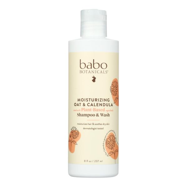 Babo Botanicals - Moisturizing Baby Shampoo and Wash - Oatmilk Calendula - 8 fl oz - Image 2