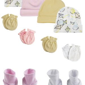Baby Girls Caps, Booties And Mittens (pack Of 10) Nc_0354