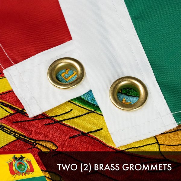 Bolivia Bolivian Flag 3x5 Ft 3-Pack Double-sided Embroidered Polyester By G128 - Image 3
