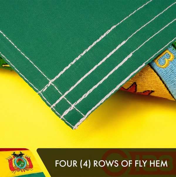 Bolivia Bolivian Flag 3x5 Ft 3-Pack Double-sided Embroidered Polyester By G128 - Image 5