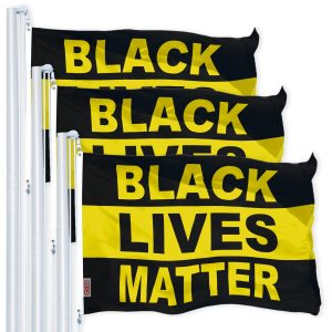 Black Lives Matter (Black/Yellow) Flag 3x5 Ft 3-Pack Printed 150D Polyester By G128