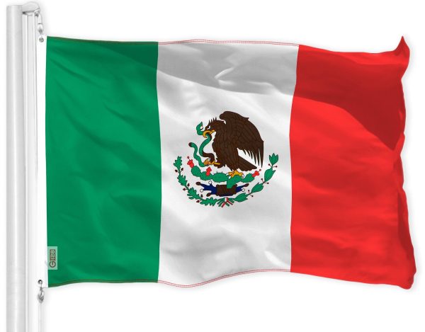 G128 Combo Pack: USA American Flag 3x5 Ft 150D Printed Stars & Mexico (Mexican) Flag 3x5 Ft 150D Printed - Image 2