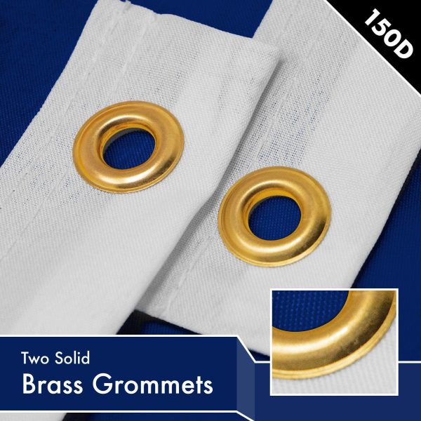 G128 5 Pack: Solid Blue Color Flag | 2.5x4 Ft | LiteWeave Pro Series Printed 150D Polyester | Indoor/Outdoor, Vibrant Colors, Brass Grommets, Thicker and More Durable Than 100D 75D Polyester - Image 2