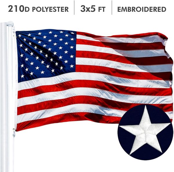 G128 Combo Pack: USA American Flag 3x5 Ft Embroidered Stars & Thin Blue Line and Thin Red Line Flag 3x5 Ft Embroidered - Image 2