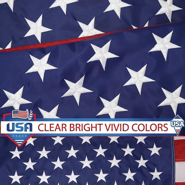 G128 Combo Pack: USA American Flag 3x5 Ft Embroidered Stars & Thin Blue Line and Thin Red Line Flag 3x5 Ft Embroidered - Image 4