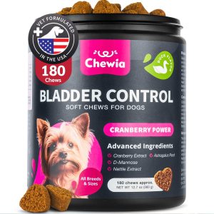Dog UTI Treatment   Dog Cranberry Supplement for Bladder & Kidney Health Urinary Tract Incontinence Support   Cranberry Supplement for Dog Incontinence   Bladder Control Cranberry Chews