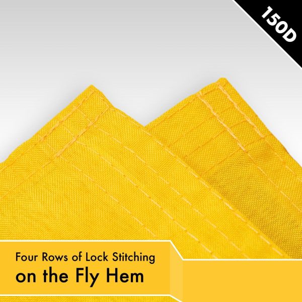 G128 2 Pack: Solid Golden Yellow Color Flag | 2x3 Ft | LiteWeave Pro Series Printed 150D Polyester | Indoor/Outdoor, Vibrant Colors, Brass Grommets, Thicker and More Durable Than 100D 75D Polyester - Image 5