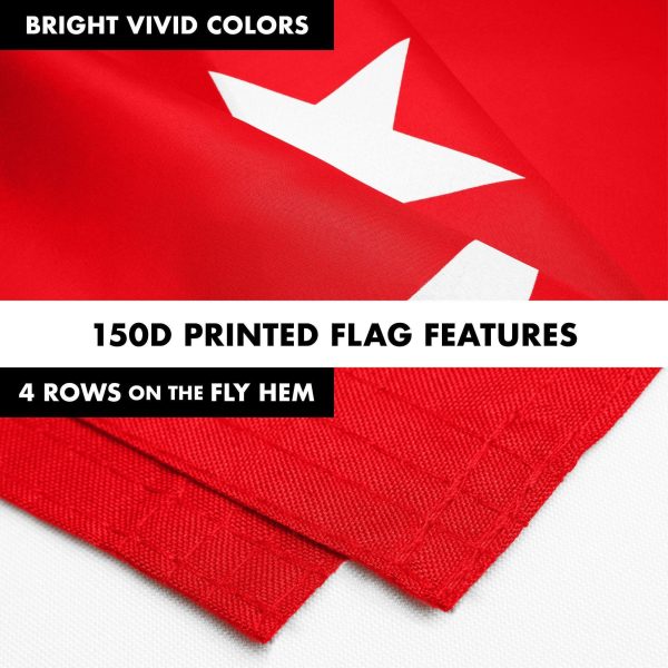 G128 Combo Pack: 6 Ft Tangle Free Spinning Flagpole (Silver) & Turkey Flag 3x5 Ft Printed 150D Polyester, Brass Grommets (Flag Included) Aluminum Flag Pole - Image 5