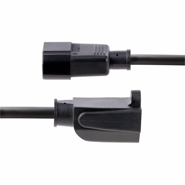 StarTech.com 1ft (0.3m) Power Extension Cord, IEC C14 to NEMA 5-15R, 10A 125V, 18AWG, Black, Outlet Extension Cable for Network Equipment - Image 3