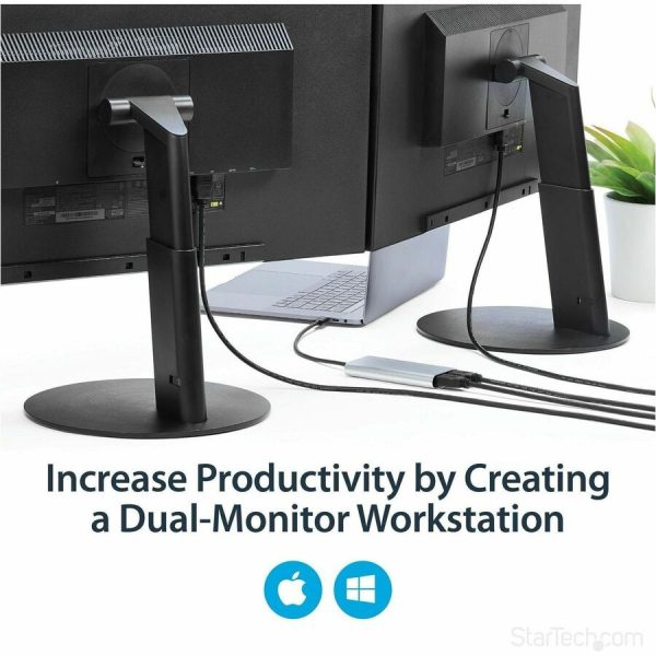 StarTech.com Thunderbolt 3 to Dual HDMI 2.0 Adapter - 4K 60Hz Dual Monitor TB3 HDMI Video Adapter - Thunderbolt 3 Certified -Mac & Windows - Image 3